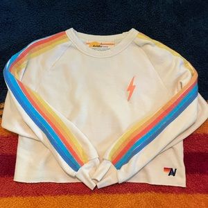 AV Bolt Embroidery Classic Cropped Crew Sweatshirt